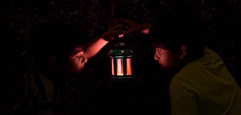 My sons during a power outage.